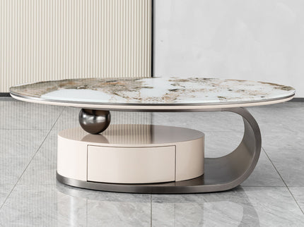 Oval Coffee Table With Drawer