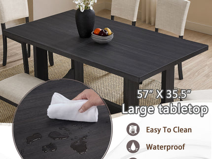 Dining Table Set, Rectangular Kitchen Table With Upholstered Chairs