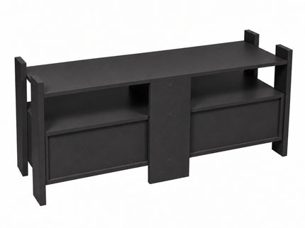 TV Stand For TVs Up To 55" With Open Shelves And 2 Drawers - Carbon Gray