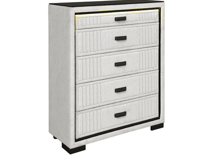 Isaiah - Upholstered Chest With LED Lighting