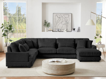 Oversized Sectional Sofa U - Shaped Sofa Couch Modern Sofa Upholstered In Soft With A Chaise Lounge For Living Room