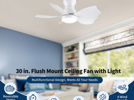 Low Profile Flush Mount Ceiling Fan With Light