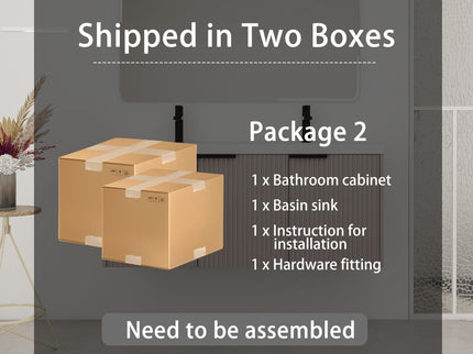 Contemporary Wall Mounted Bathroom Vanity With Resin Double Sink