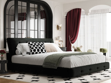 Tufted Headboard With Extra-Large Ultra-Soft Cloud Pillow Design