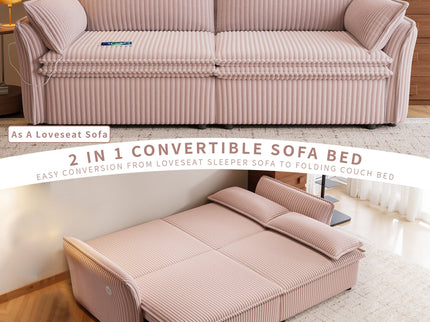 2 In 1 Convertible Sofa Bed, Multi Functional Living Room Furniture
