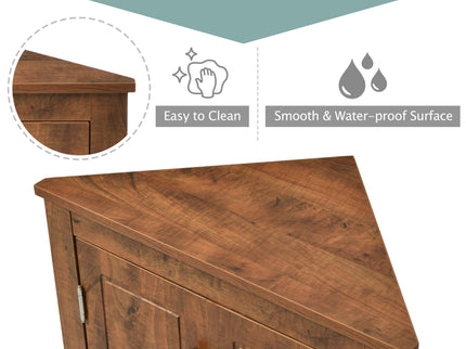Triangle Bathroom Storage Cabinet With Adjustable Shelves, Freestanding Floor Cabinet For Home Kitchen