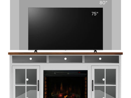 Fireplace TV Stand Console & Fixed Shelves