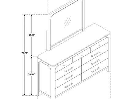 Flores - 9 Drawer Dresser With Mirror - Mango Color