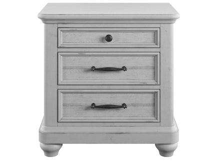 3 Drawer Nightstand With USB - Gray - Wood