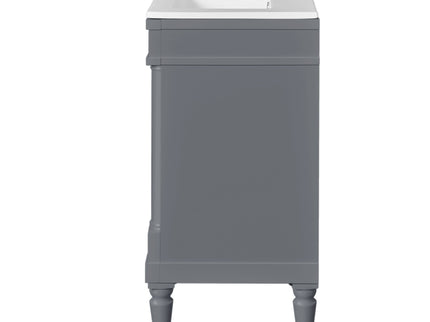 Bathroom Vanity With Sink, Storage Cabinet With Door, Drop In Sink, Compact Freestanding Design