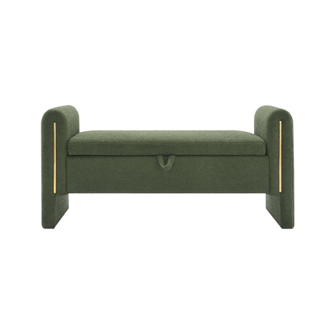 Modern Teddy Upholstered Large Bed End Bench With Arms And Storage
