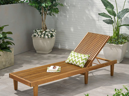 Nadine - Stylish Chaise Lounge Chair - Teak