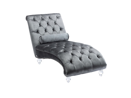 Chaise Lounge Indoor, Button Tufted Upholstered Chaise Lounge Chair With Pillow