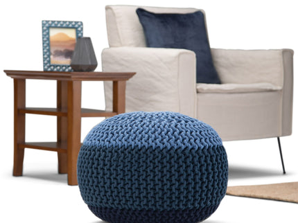 Nikki - Handcrafted Hand Knit Round Pouf