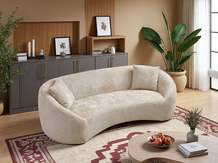 Curved 3 Seater Sofa, Long Living Room Couch