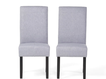 Amaranthine - Upholstered Dining Chair With High Back And Wood Legs (Set of 2) - Light Gray