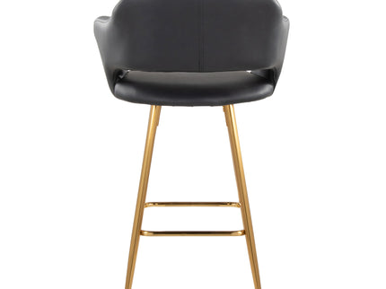 Margarite - Contemporary Fixed Height Counter Stool With Footrest (Set of 2) With Square