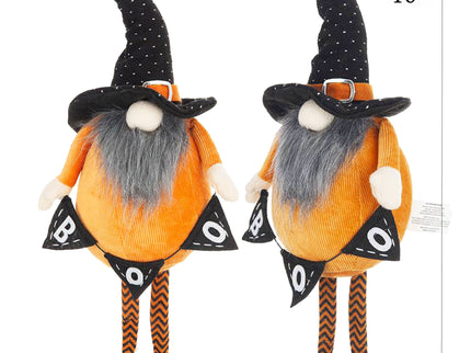 Standing Gnome With Gnome & Holding Banner, For Halloween Decor