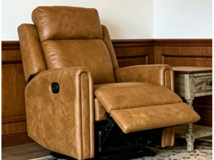 Manual Button Lounge Chair With 360 Degree Rotation - Yellow