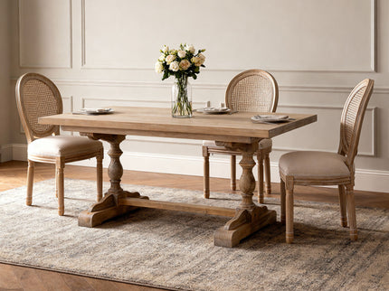 Dining Chairs, Upholstered With Round Back (Set of 2) - Beige