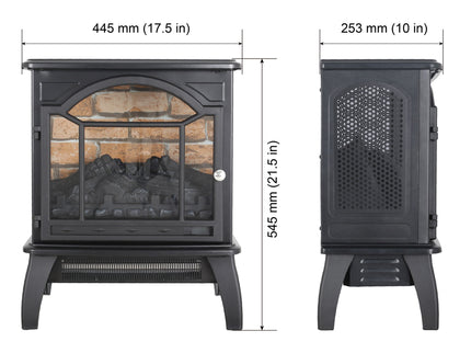 3D Flame Electric Infrared Quartz Fireplace Stove With Remote Control