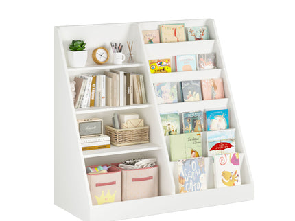 Bookshelf And Toy Storage Organizer, 4 Tier Bookcase With Display Stand For Playroom