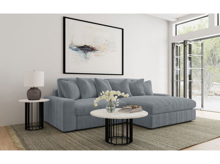 Marcus - Fog Track Arms Reversible Sectional With Pillows - Fog
