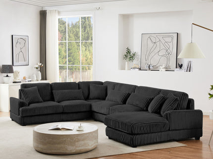 Oversized Sectional Sofa U - Shaped Sofa Couch Modern Sofa Upholstered In Soft With A Chaise Lounge For Living Room