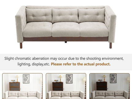 Upholstered Sofa Modern 3 Seater Sofa Couch With Tufted Design For Living Room