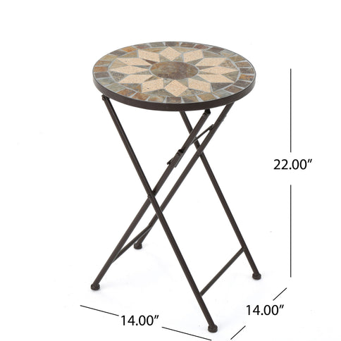 Silvester - End Table - Beige / Black