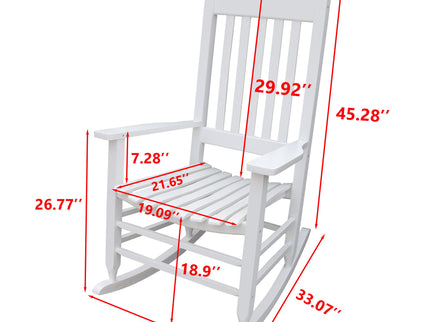 Classic Wooden Porch Rocker Chair Populus Wood Comfortable Design