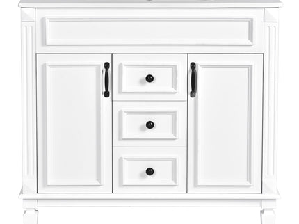 Bathroom Vanity With Top Sink, Basin On Cabinet With 2 Soft Closing Doors And 2 Drawers