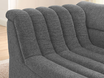 Upholstered L-Shaped Modular Sectional Sofa With Chaise, Wave-Shaped Armrest