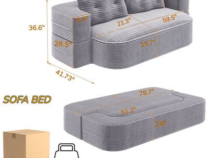 Convertible Floor Sofa Bed With Multi Functional Blanket