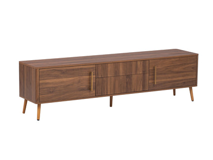 TV Stand With 2 Drawers, Media Console Table For TVs Up To 80'' For Living Room - Walnut