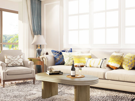 Oval Fluted Coffee Table - Natural