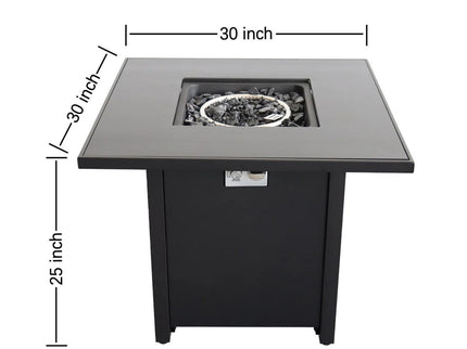 Powdercoated Fire Pit With Top - Black