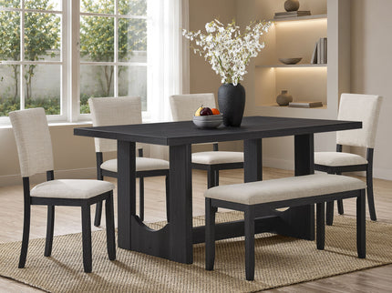 Dining Table Set, Rectangular Kitchen Table With Upholstered Chairs