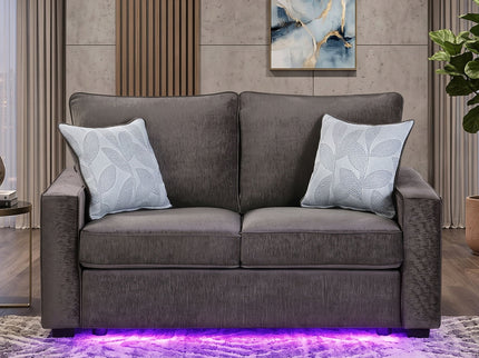 Rita - Loveseat, LED Base Lighting, Cushions And 2 Accent Pillows