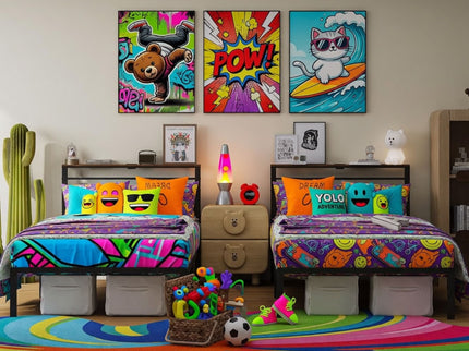 Platform Bed Frame With Charging Station & Headboard Shelves