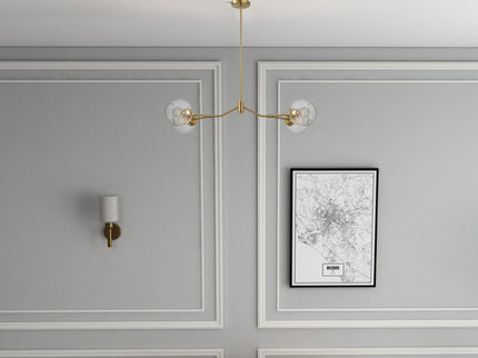 Jewel - 4 Lights Chandelier Ceiling Hanging Light Fixture - Clear / Gold