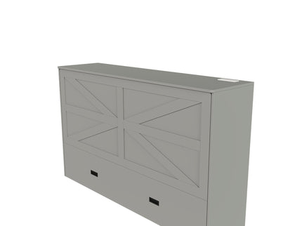 Full Murphy Bed With Storage Drawers, Charging Station, Foldable Panels, And Silent Swivel Wheels