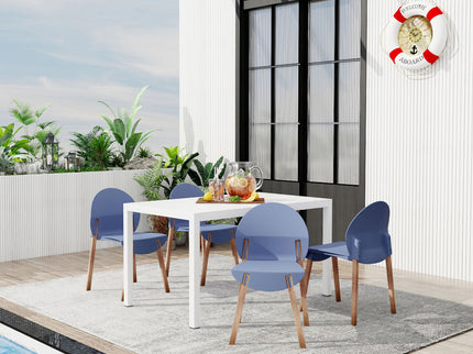 4 Piece Set Of Single Chairs With Long Table