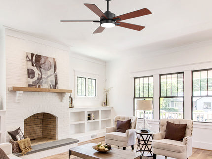 Reversible DC Motor Ceiling Fan With Dimmable LED Light For Living Room