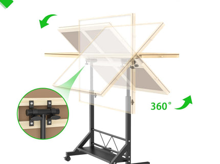 360 Degree Tilting Wooden Puzzle Table With 1500 Pieces, Rolling Design With Adjustable Height, Drawer, And Protective Cover - Black / Natural Wood