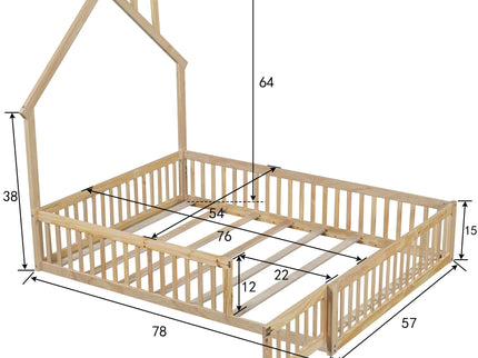 House Platform Bed With Guardrail