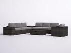 Dark Brown / 3 Pc. L-Shaped Sectional, Chair, Table