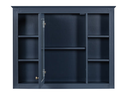 Wall Mounted Medicine Cabinet With Mirror, Storage Cabinet Featuring 6 Open Shelves And Adjustable Interior