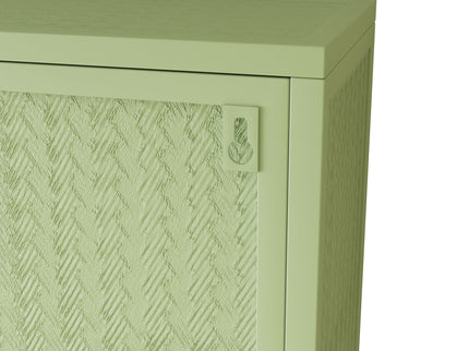 2 Door Wall Cabinet With 3 Tier Storage - Green