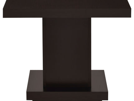 Mbala - Square Pedestal End Table - Cappuccino